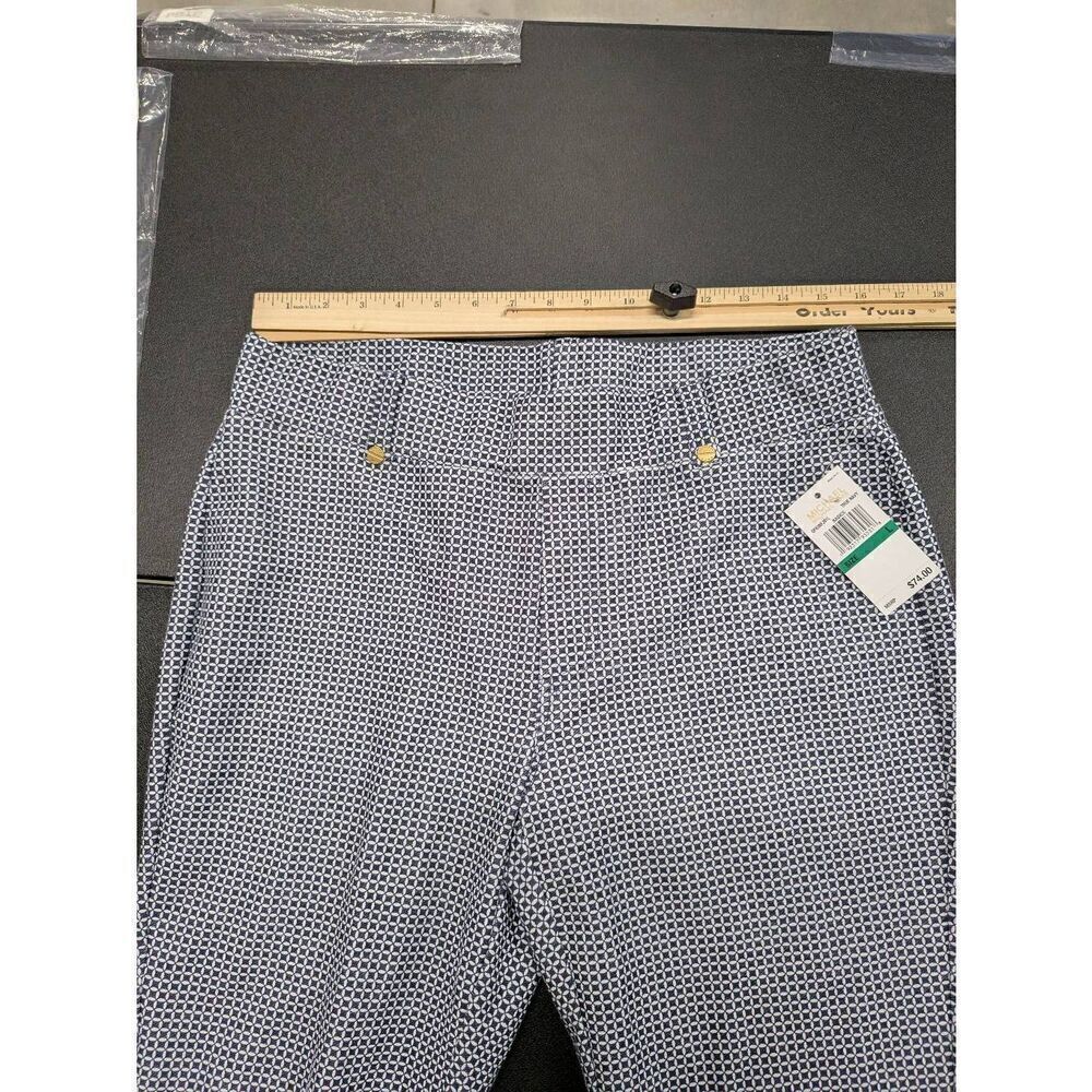 Michael Kors Basic True Navy Stretch Pants Checke… - image 9